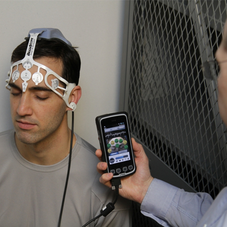 The Ahead 200 device by BrainScope, similar to the Ahead 100, which was recently cleared by the FDA. (VIA BrainScope)